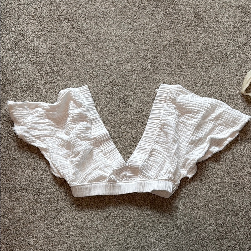Aerie White Textured Top